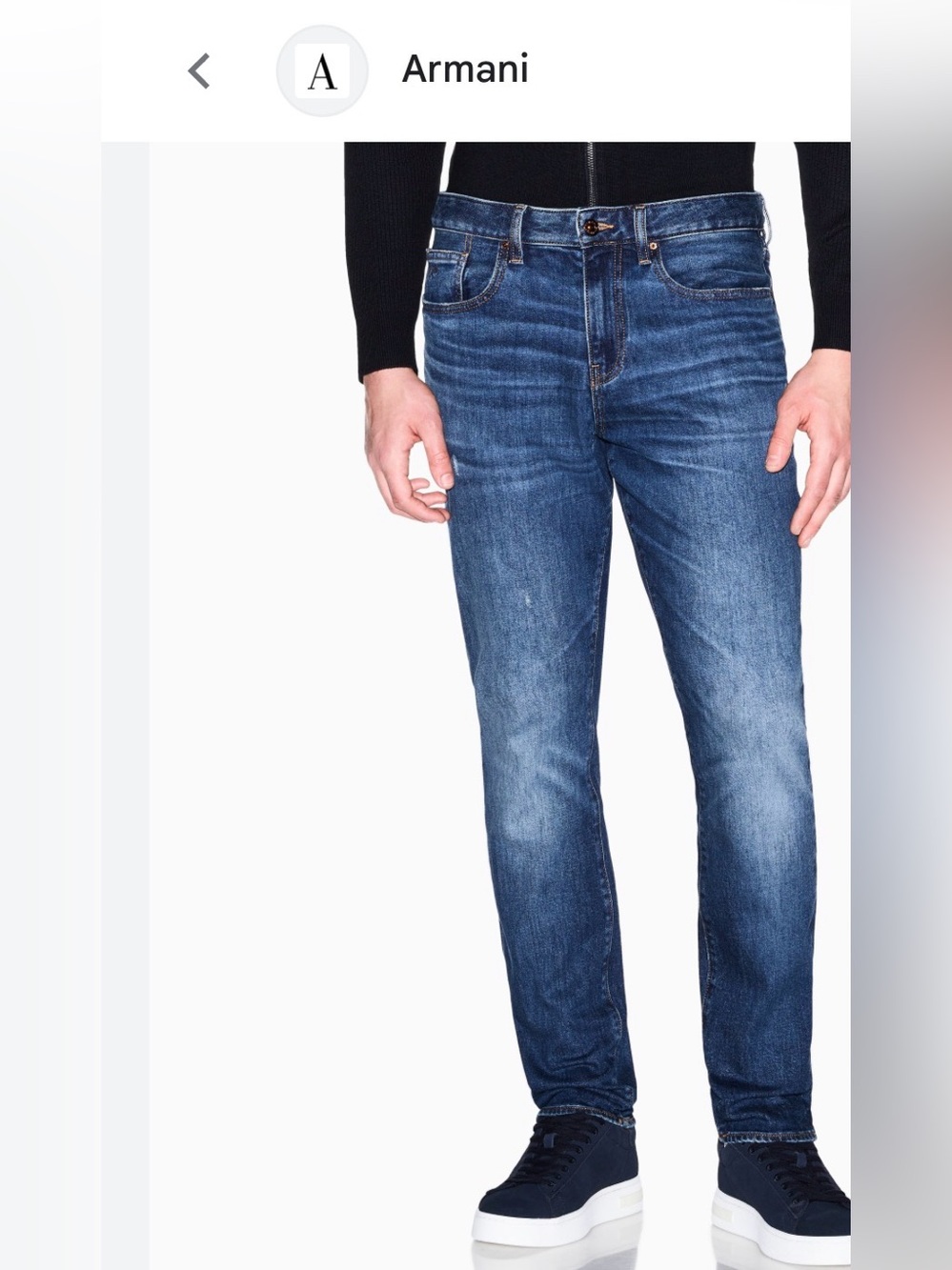Armani exchange Men's Dark Blue Washed Jeans size 34